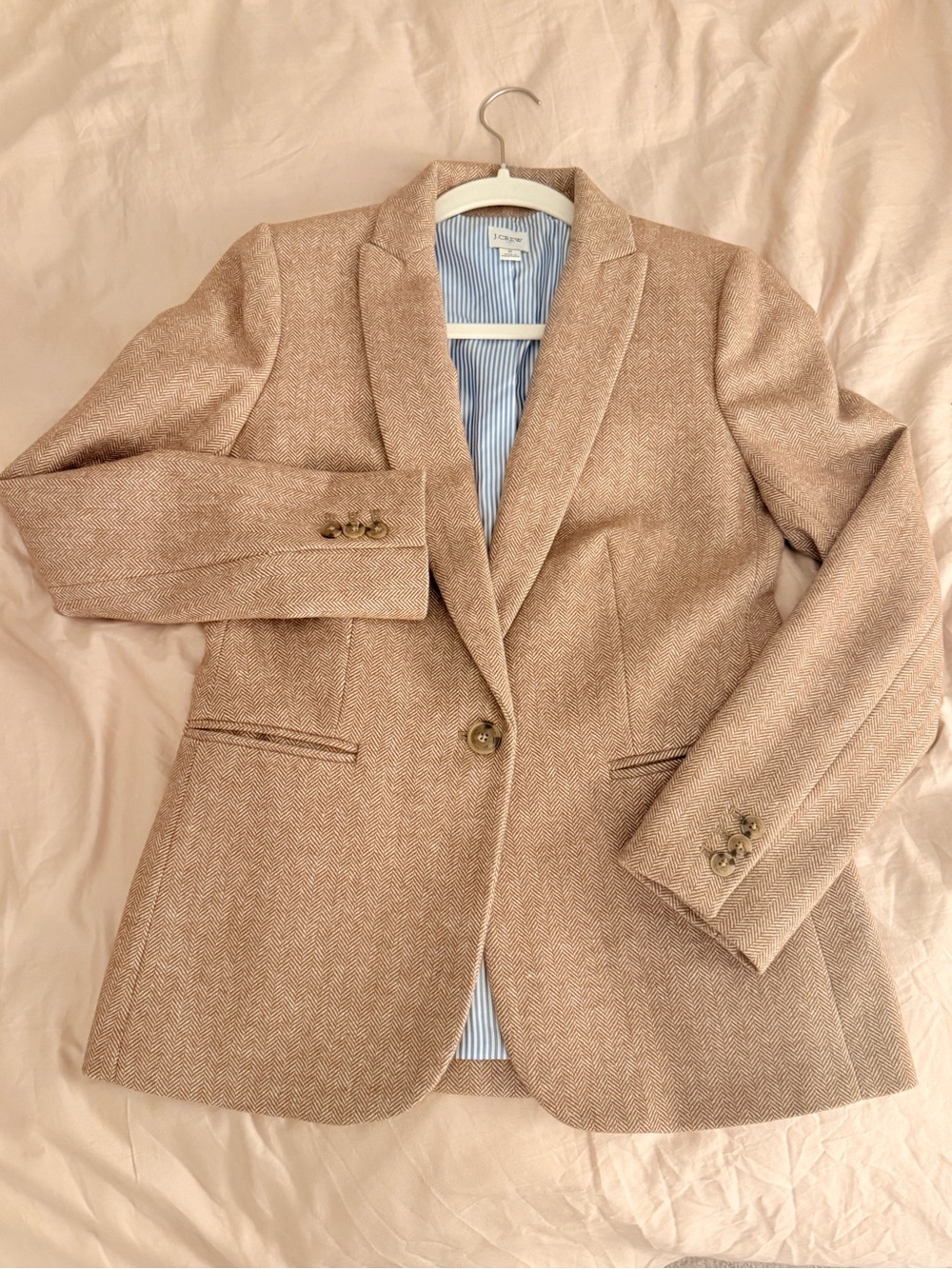 J. Crew Women's Herringbone Blazer in Oat